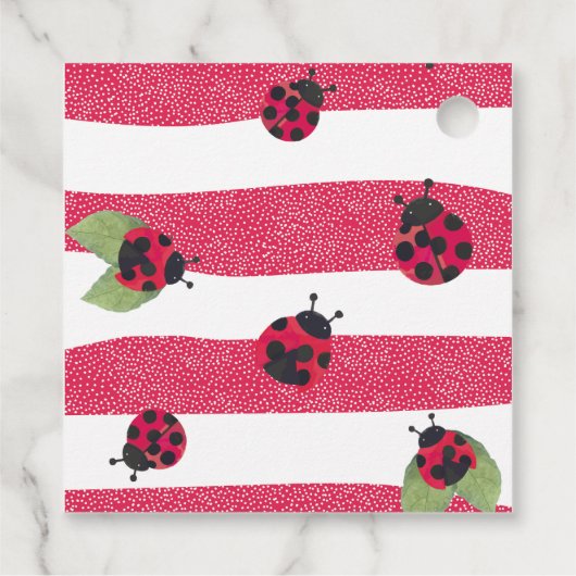 リトルレディバグベビーシャワーメッセージカード フェイバータグ (裏面)