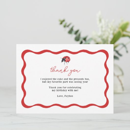 リトルレディバグ誕生日ありがとう サンキューカード (スタンド正面)