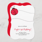 リトルレディバグ誕生日パーティーの招待 招待状 (正面/裏面)