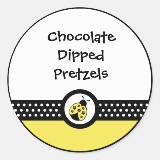 リトルレディバグ誕生日パーティー好意ステッカー ラウンドシール (正面)