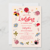 リトルレディバグ誕生日パーティー 招待状 (正面)