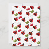 リトルレディバグ 1歳の誕生日パーティーの写真 招待状 (裏面)