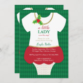 リトルレディベイビーシャワー招待状 , クリスマス 招待状 (正面/裏面)