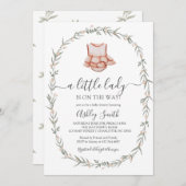 リトルレディベイビーシャワー招待状、ベビードレス 招待状 (正面/裏面)