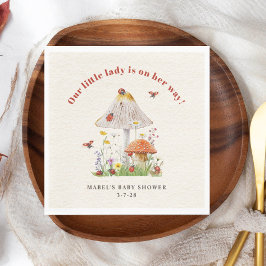 リトルレディラディバグマッシュルームフラワーベビーシャワー スタンダードランチョンナプキン