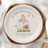 リトルレディラディバグマッシュルームフラワーベビーシャワー ペーパープレート