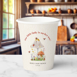 リトルレディラディバグマッシュルームフラワーベビーシャワー 紙コップ