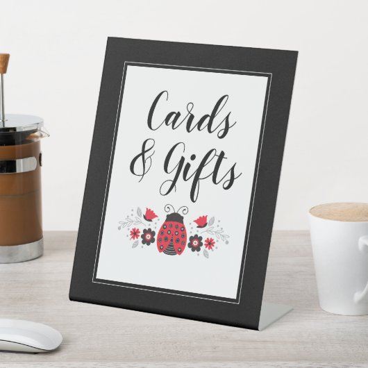 リトルレディラディバグ女の子の赤ちゃんシャワー 台座サイン (インサイチュ)