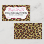 リトルレディーおむつラッフルチケット、チーター、ピンク エンクロージャーカード (正面/裏面)