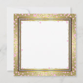 リトルレディーガールズ1st誕生日パーティーピンク金ゴールド 招待状 (裏面)