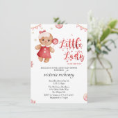 リトルレディージンジャーブレッドクリスマスガールベビーシャワー 招待状 (スタンド正面)