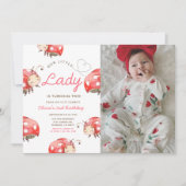 リトルレディーバースデーパーティフォト招待状 招待状 (正面)