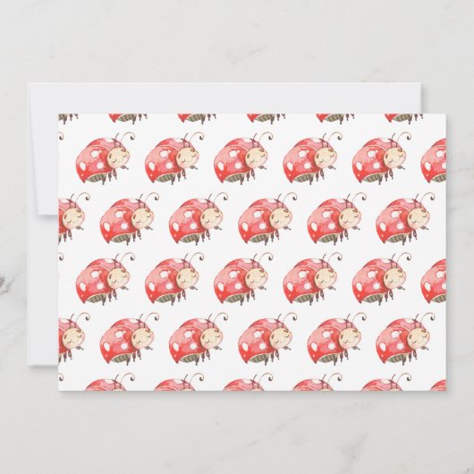 リトルレディーバースデーパーティフォト招待状 招待状 (裏面)