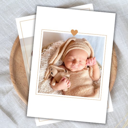 リトルレディーベビーガールフォトコラージュ誕生 案内状