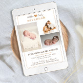 リトルレディーベビーガールフォトコラージュ誕生 案内状