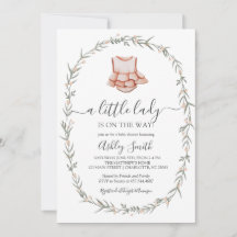 リトルレディーベビーシャワー招待状、ベビードレス