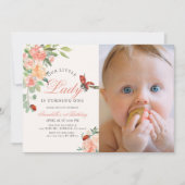 リトルレディーレディバグバラフォトガール1st誕生日 招待状 (正面)