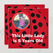 リトルレディーレディバグバースデーパーティ招待状 招待状 (正面/裏面)