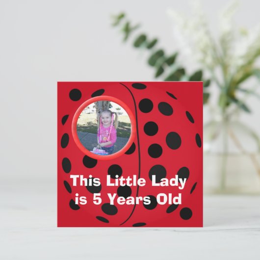 リトルレディーレディバグバースデーパーティ招待状 招待状 (スタンド正面)