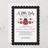 リトルレディーレディーバグガールベビーシャワー招待状 招待状 (正面)