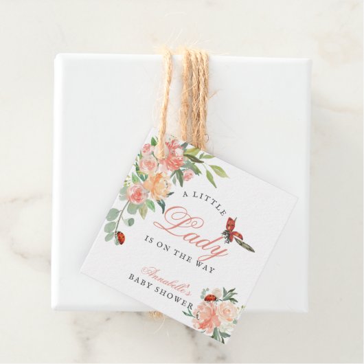 リトルレディーレディーバグバラガールベビーシャワー フェイバータグ (インサイチュ)