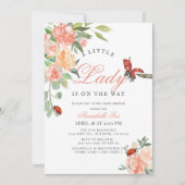 リトルレディーレディーバグバラガールベビーシャワー 招待状 (正面)