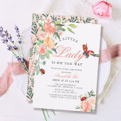 リトルレディーレディーバグバラガールベビーシャワー 招待状