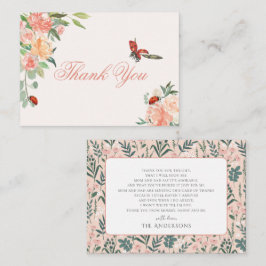 リトルレディーレディーバグバラベビーシャワーありがとう ノートカード