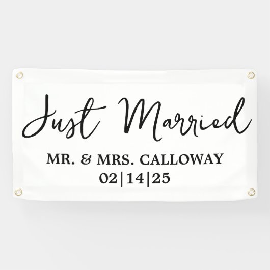 リトルレトロたった今結婚しましたカーバナー 横断幕 (横)