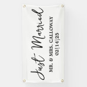 リトルレトロたった今結婚しましたカーバナー 横断幕 (縦)