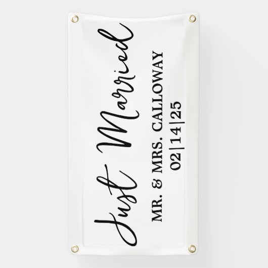 リトルレトロたった今結婚しましたカーバナー 横断幕 (縦)