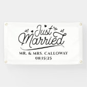 リトルレトロたった今結婚しましたカーバナー 横断幕 (横)