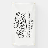 リトルレトロたった今結婚しましたカーバナー 横断幕 (縦)