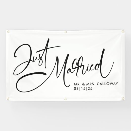 リトルレトロたった今結婚しましたカーバナー 横断幕 (横)