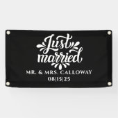 リトルレトロたった今結婚しましたカーバナー 横断幕 (横)