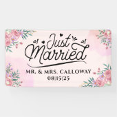 リトルレトロたった今結婚しましたカーバナー 横断幕 (横)