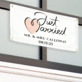 リトルレトロたった今結婚しましたカーバナー 横断幕 (ビルの外側)