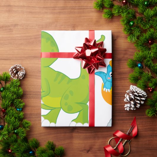 リトルロアーズウォーター色ベビー恐竜 ラッピングペーパー (クリスマスギフト)
