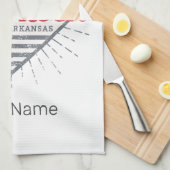 リトルロックアーカンサスシティ統一された州USAデザイン キッチンタオル (四つ折り)