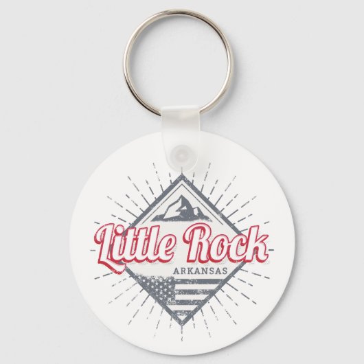 リトルロックアーカンサスシティ統一された州USAデザイン キーホルダー (正面)
