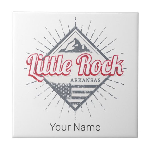 リトルロックアーカンサスシティ統一された州USAデザイン タイル (正面)