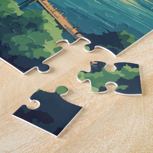 リトルロックアーカンサストラベルアートヴィンテージ ジグソーパズル (側面)