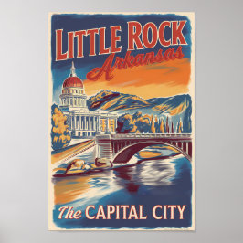 リトルロックアーカンサスパインタリートラベルアートヴィンテージ ポスター