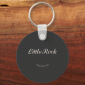 リトルロックアーカンサスホワイトフォント キーホルダー (正面)
