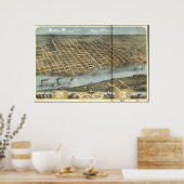 リトルロックアーカンソー1871パノラママップ ポスター (キッチン)