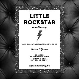リトルロックスターオンザウェイロックベビーシャワー 招待状