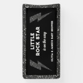 リトルロックスターブラックグリッターフラッシュベビーシャワー 横断幕 (縦)