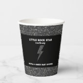 リトルロックスターブラックグリッターフラッシュベビーシャワー 紙コップ (正面)