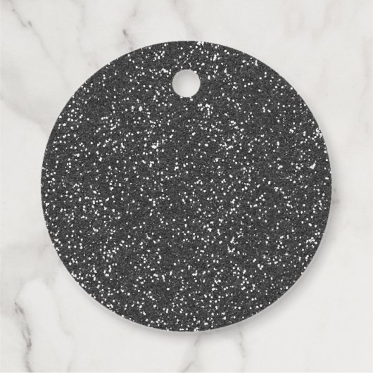 リトルロックスターブラックグリッターベビーシャワー フェイバータグ (裏面)