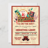 リトルロックスターボーイベビーシャワー 招待状 (正面)